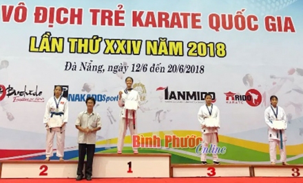Bình Phước giành 5 huy chương giải vô địch trẻ karate toàn quốc